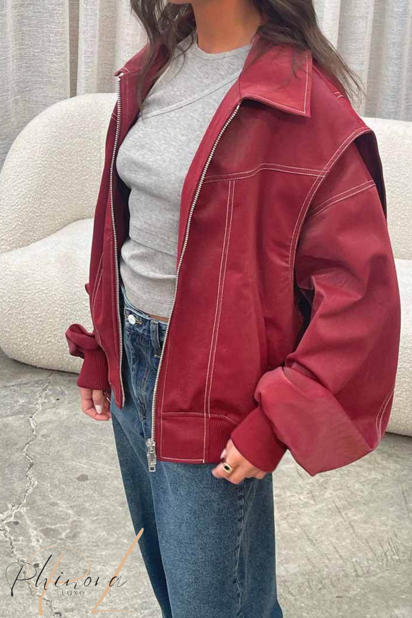 Ruby | Oversized Vegan Leather Jacket